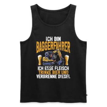 Baggerfahrer Lustige Bauarbeiter Beruf Excavator - Männer Premium Bio Tank Top - Schwarz - Vorne - AI Model Male 178 light (178cm)