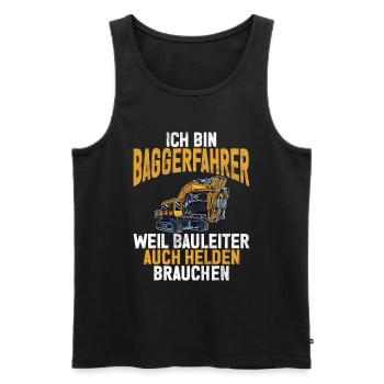Baggerfahrer Lustige Bauarbeiter Beruf Excavator - Männer Premium Bio Tank Top - Schwarz - Vorne - AI Model Male 178 light (178cm)