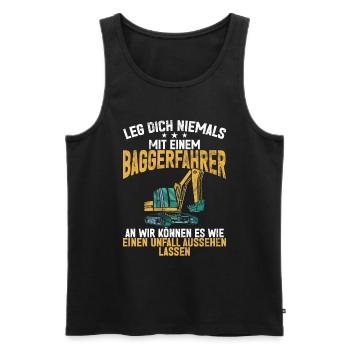 Baggerfahrer Lustige Bauarbeiter Beruf Excavator - Männer Premium Bio Tank Top - Schwarz - Vorne - AI Model Male 178 light (178cm)