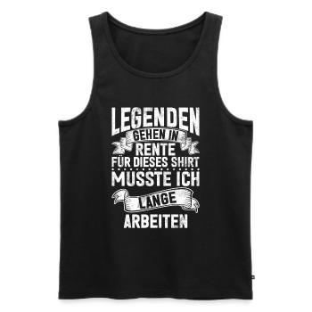 Legend Retirement Funny Motif Pensioner - Men's Premium Organic Tank Top - black - Front - Michal (187cm)