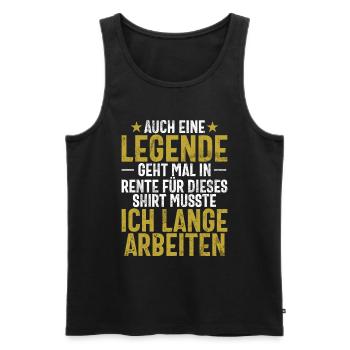 Legend Retirement Funny Motif Pensioner - Men's Premium Organic Tank Top - black - Front - Michal (187cm)