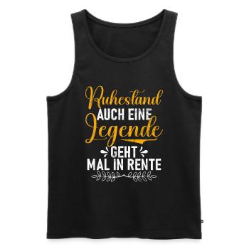 Legend Retirement Funny Motif Pensioner - Men's Premium Organic Tank Top - black - Front - Michal (187cm)