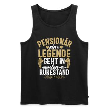 Legend Retirement Funny Motif Pensioner - Men's Premium Organic Tank Top - black - Front - Michal (187cm)