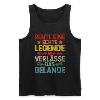 Legend Retirement Funny Motif Pensioner - Men's Premium Organic Tank Top - black - Front - Michal (187cm)