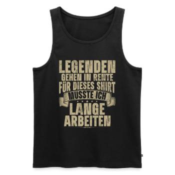 Legend Retirement Funny Motif Pensioner - Men's Premium Organic Tank Top - black - Front - Michal (187cm)