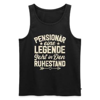 Legend Retirement Funny Motif Pensioner - Men's Premium Organic Tank Top - black - Front - Michal (187cm)