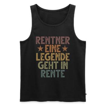 Legend Retirement Funny Motif Pensioner - Men's Premium Organic Tank Top - black - Front - Michal (187cm)