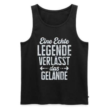 Legend Retirement Funny Motif Pensioner - Men's Premium Organic Tank Top - black - Front - Michal (187cm)
