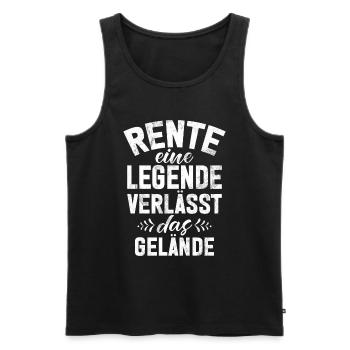 Légende de la retraite Drôle de pension Pension Retraité - Débardeur bio Premium Homme - noir - Devant - Michal (187cm)