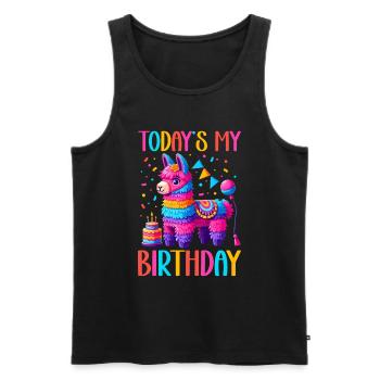 Lama Pinata Süße Alpaka -Tiergeburtstagsfiesta - Männer Premium Bio Tank Top - Schwarz - Vorne - AI Model Male 178 light (178cm)