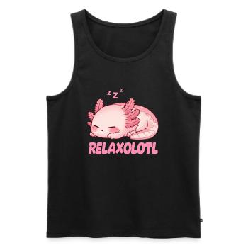 Relaxolotl Axolotl Late Riser Sleeping Chilling - Men's Premium Organic Tank Top - black - Front - AI Model Male 178 light (178cm)