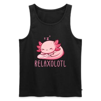 Relaxolotl Axolotl Langschläfer Schlafen Chillen - Männer Premium Bio Tank Top - Schwarz - Vorne - Michal (187cm)