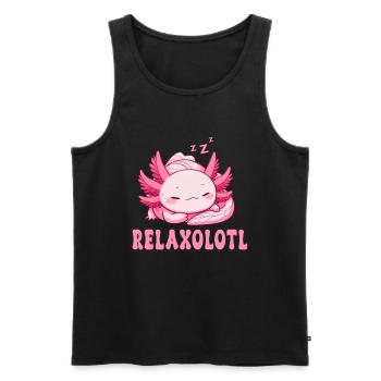 Relaxolotl Axolotl Late Riser Sleeping Chilling - Men's Premium Organic Tank Top - black - Front - AI Model Male 178 light (178cm)