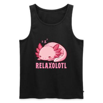 Relaxolotl Axolotl Late Riser Sleeping Chilling - Men's Premium Organic Tank Top - black - Front - AI Model Male 178 light (178cm)
