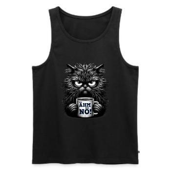 Um, Nope, Cat, Funny, Sarcastic, Tea, Coffee - Men's Premium Organic Tank Top - black - Front - AI Model Male 178 light (178cm)