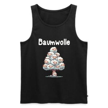 Mouton de coton dessin animé Drôle de mouton Jeu de mots - Débardeur bio Premium Homme - noir - Devant - Michal (187cm)