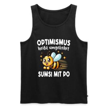 L’optimisme signifie à l’inverse Sumsi avec les fesses plus drôles - Débardeur bio Premium Homme - noir - Devant - AI Model Male 178 light (178cm)