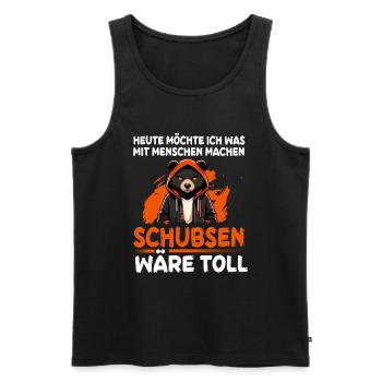 Today I want to do something with people Push - Men's Premium Organic Tank Top - black - Front - AI Model Male 178 light (178cm)