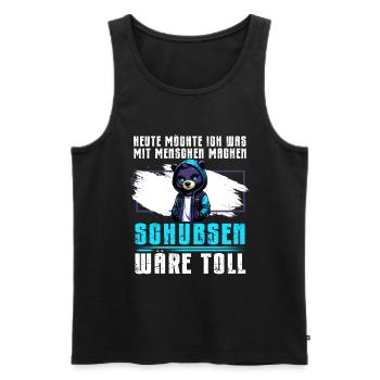 Today I want to do something with people Push - Men's Premium Organic Tank Top - black - Front - AI Model Male 178 light (178cm)