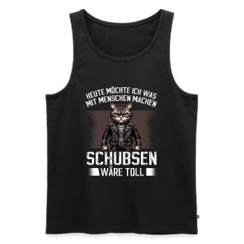 Today I want to push people cat - Men's Premium Organic Tank Top - black - Front - Michal (187cm)
