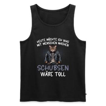 Today I want to push people cat - Men's Premium Organic Tank Top - black - Front - Michal (187cm)