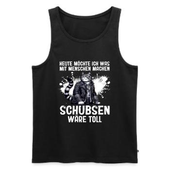 Today I want to push people cat - Men's Premium Organic Tank Top - black - Front - Michal (187cm)
