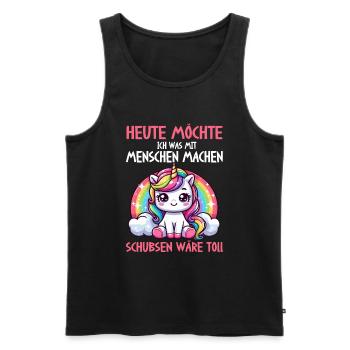 Today I want to do something with people Push - Men's Premium Organic Tank Top - black - Front - Michal (187cm)