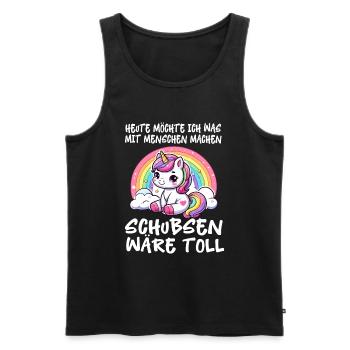 Today I want to do something with people Push - Men's Premium Organic Tank Top - black - Front - Michal (187cm)