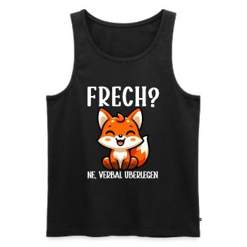 Naughty Ne Fox Sarcasm Funny Verbal Superior - Men's Premium Organic Tank Top - black - Front - AI Model Male 178 light (178cm)