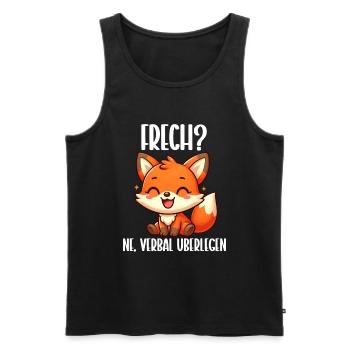 Naughty Ne Fox Sarcasm Funny Verbal Superior - Men's Premium Organic Tank Top - black - Front - AI Model Male 178 light (178cm)