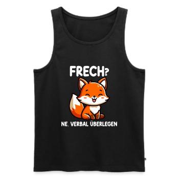 Naughty Ne Fox Sarcasm Funny Verbal Superior - Men's Premium Organic Tank Top - black - Front - AI Model Male 178 light (178cm)