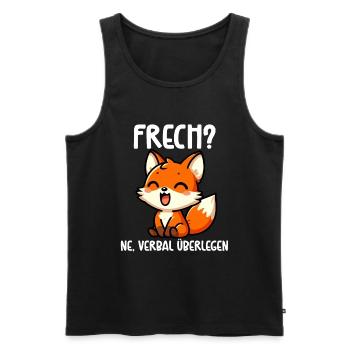 Naughty Ne Fox Sarcasm Funny Verbal Superior - Men's Premium Organic Tank Top - black - Front - AI Model Male 178 light (178cm)