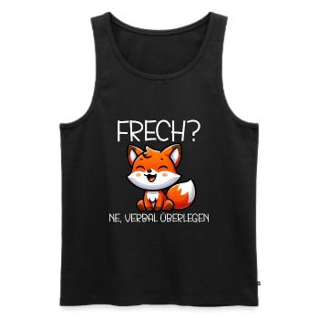 Naughty Ne Fox Sarcasm Funny Verbal Superior - Men's Premium Organic Tank Top - black - Front - AI Model Male 178 light (178cm)