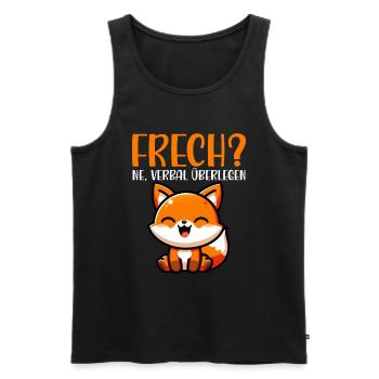 Naughty Ne Fox Sarcasm Funny Verbal Superior - Men's Premium Organic Tank Top - black - Front - AI Model Male 178 light (178cm)