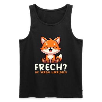 Naughty Ne Fox Sarcasm Funny Verbal Superior - Men's Premium Organic Tank Top - black - Front - AI Model Male 178 light (178cm)