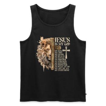 Löwe Des Juda -Glaubens An Christian Christian - Männer Premium Bio Tank Top - Schwarz - Vorne - AI Model Male 178 light (178cm)