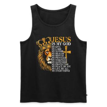 Löwe Des Juda -Glaubens An Christian Christian - Männer Premium Bio Tank Top - Schwarz - Vorne - AI Model Male 178 light (178cm)