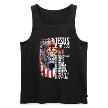 Löwe Des Juda -Glaubens An Christian Christian - Männer Premium Bio Tank Top - Schwarz - Vorne - AI Model Male 178 light (178cm)