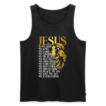 Löwe Des Juda -Glaubens An Christian Christian - Männer Premium Bio Tank Top - Schwarz - Vorne - AI Model Male 178 light (178cm)