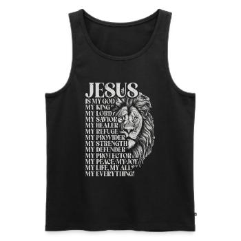 Löwe Des Juda -Glaubens An Christian Christian - Männer Premium Bio Tank Top - Schwarz - Vorne - AI Model Male 178 light (178cm)