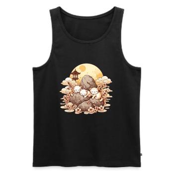 Japanische Katzen Anime Kätzchen Schlafen Kawaii - Männer Premium Bio Tank Top - Schwarz - Vorne - Michal (187cm)