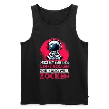 Hands me the controller the king wants to gamble - Men's Premium Organic Tank Top - black - Front - Michal (187cm)