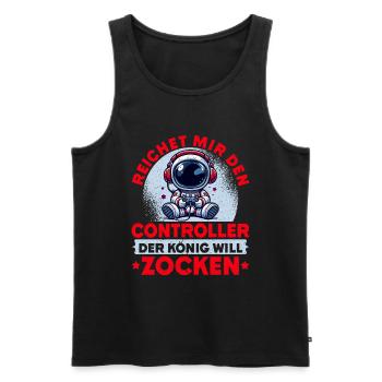 Hands me the controller the king wants to gamble - Men's Premium Organic Tank Top - black - Front - Michal (187cm)