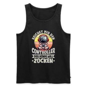 Hands me the controller the king wants to gamble - Men's Premium Organic Tank Top - black - Front - Michal (187cm)