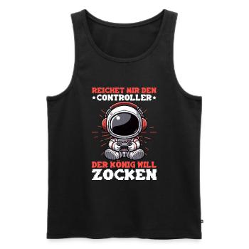 Hands me the controller the king wants to gamble - Men's Premium Organic Tank Top - black - Front - Michal (187cm)