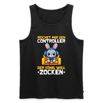 Hands me the controller the king wants to gamble - Men's Premium Organic Tank Top - black - Front - Michal (187cm)