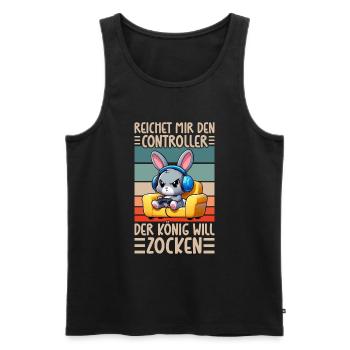 Hands me the controller the king wants to gamble - Men's Premium Organic Tank Top - black - Front - Michal (187cm)