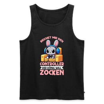 Hands me the controller the king wants to gamble - Men's Premium Organic Tank Top - black - Front - Michal (187cm)
