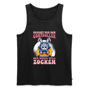 Hands me the controller the king wants to gamble - Men's Premium Organic Tank Top - black - Front - Michal (187cm)