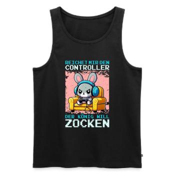 Hands me the controller the king wants to gamble - Men's Premium Organic Tank Top - black - Front - Michal (187cm)